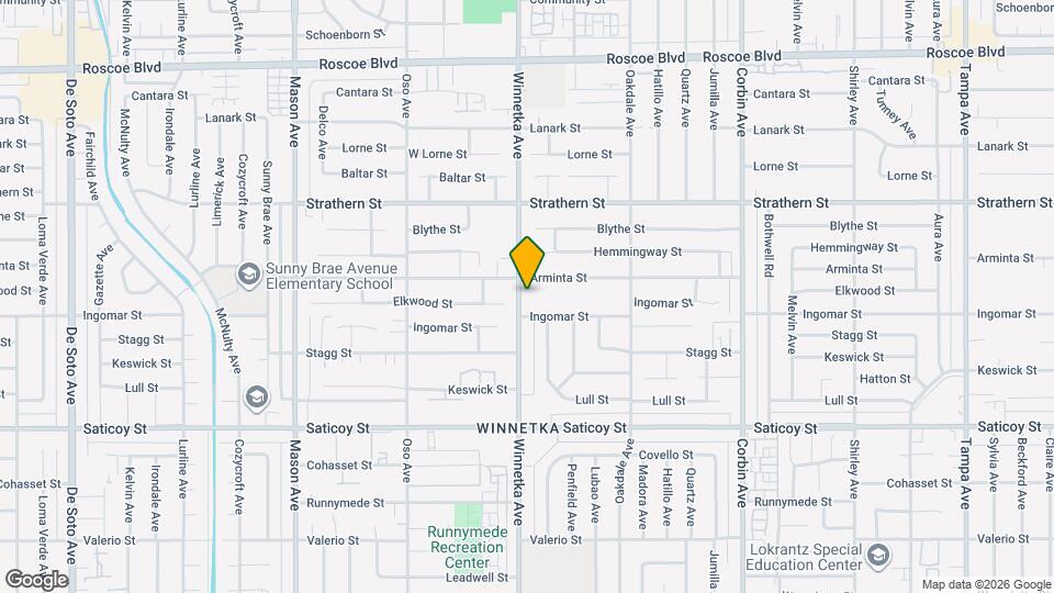 7820 Winnetka Ave Map and Location Details