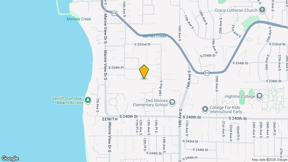1216 S 236th Pl, Unit 3rd floor Map and Location Details