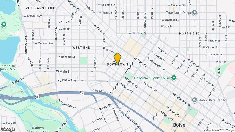 1705 W Bannock St Map and Location Details
