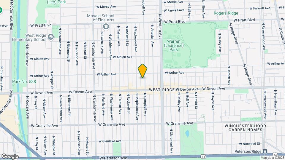 6438 N Campbell Ave Mapa y Detalles de la Ubicación