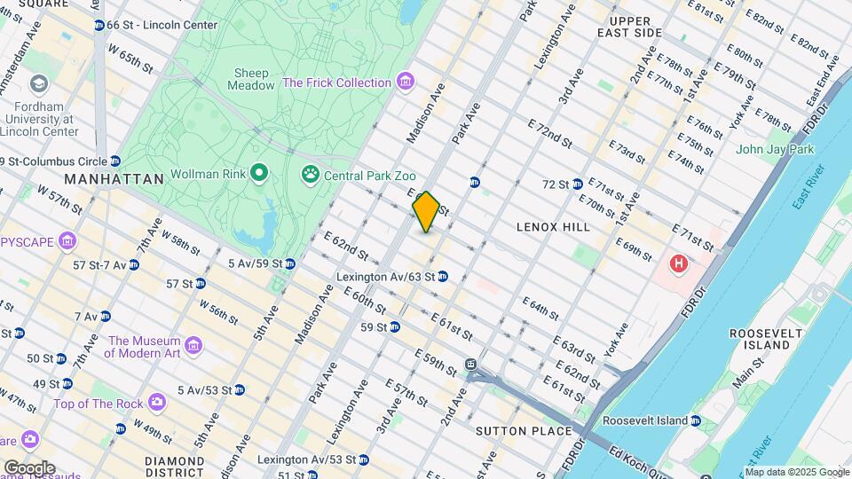 127 E 64th St Map and Location Details