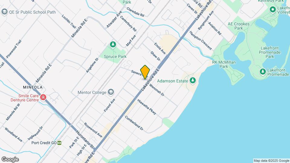 328 Lakeshore Rd E Map and Location Details