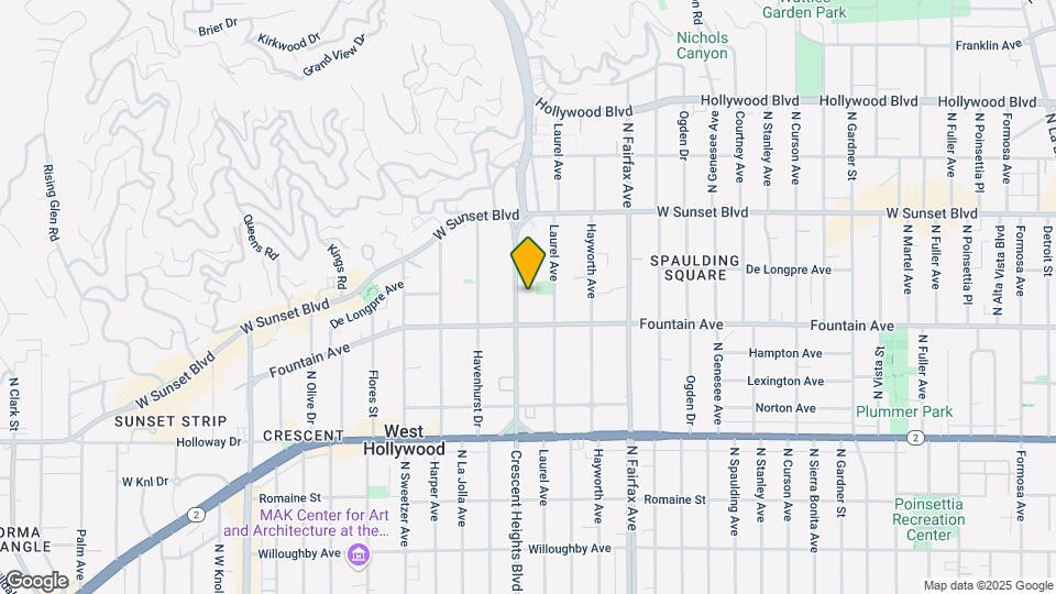 1330 N Crescent Heights Blvd Map and Location Details
