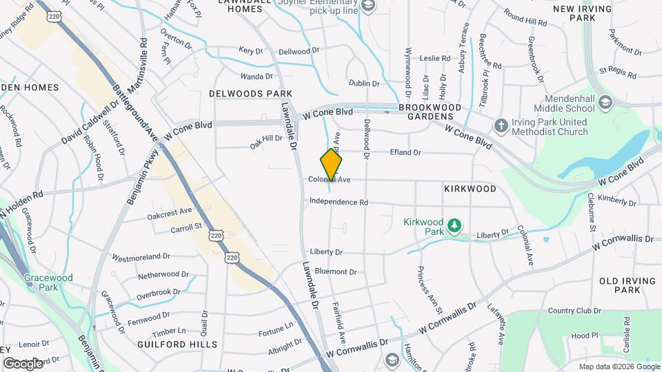 2001 Colonial Ave Map and Location Details