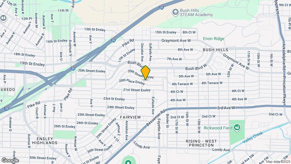 2804 20th Place Ensley Map and Location Details