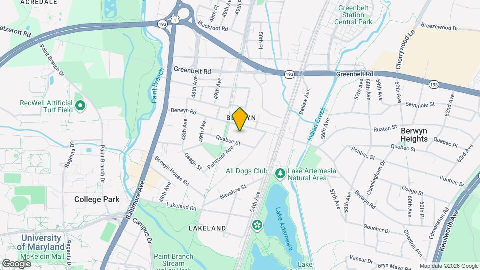 5023 Berwyn Rd Map and Location Details