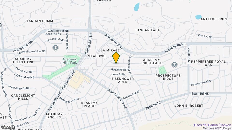 10728 Academy Ridge Rd NE Map and Location Details