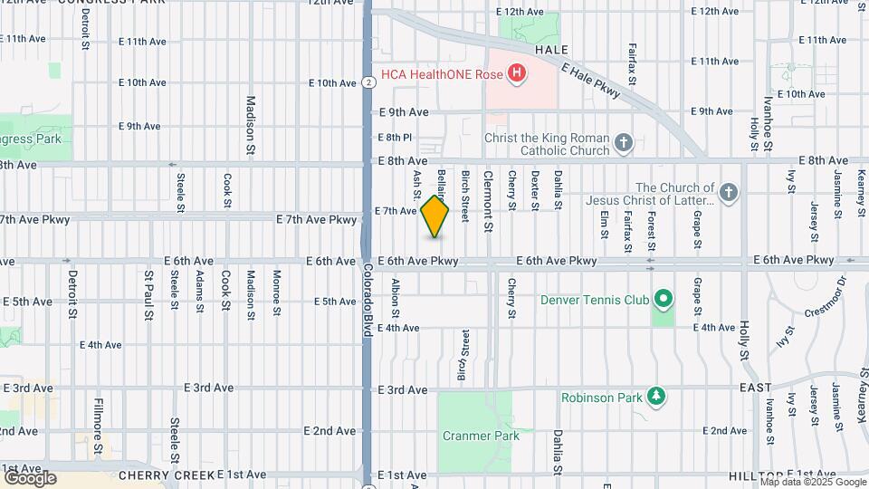 629 Bellaire St Map and Location Details