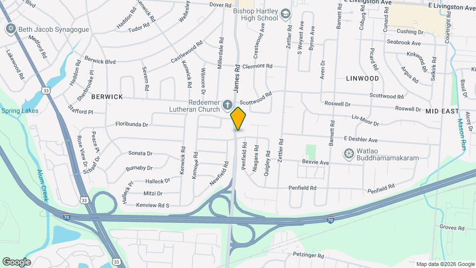 1634 S James Rd Map and Location Details