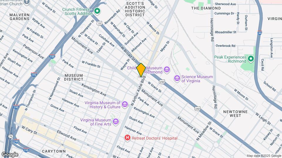 714 N Arthur Ashe Blvd Map and Location Details