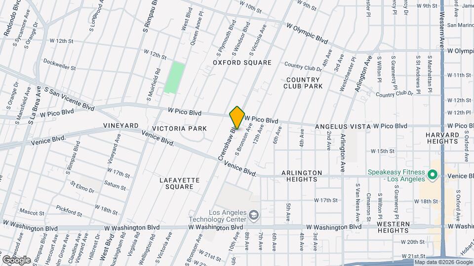 1338 S Crenshaw Blvd Map and Location Details