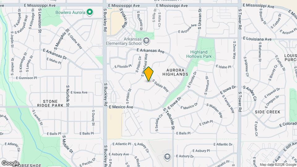 17430 E Gunnison Pl Mapa y Detalles de la Ubicación