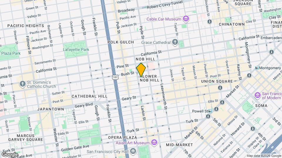 1080 Sutter St Map and Location Details