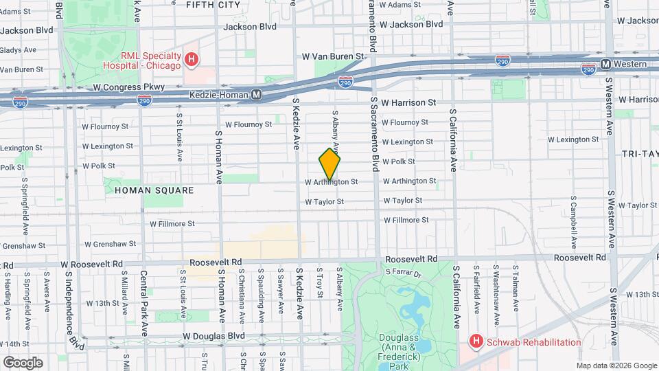 3109 W Arthington St, Unit 2 rear back Map and Location Details