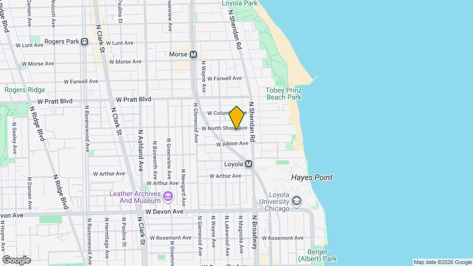 1233 W North Shore Ave Map and Location Details