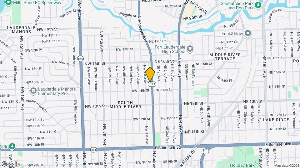 1421 N Andrews Ave Map and Location Details