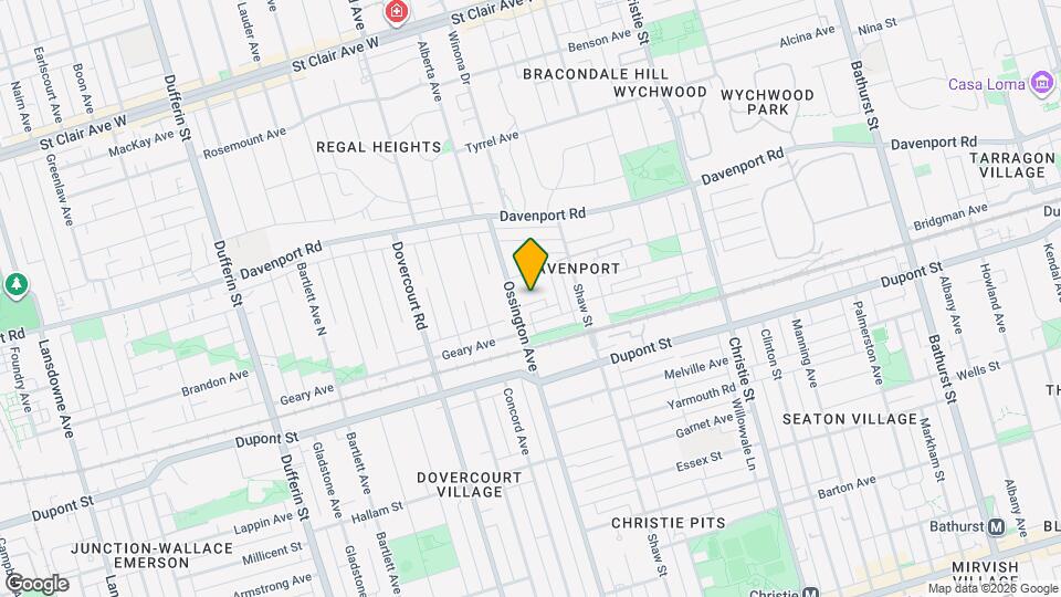 The Ossington Townhomes Map and Location Details