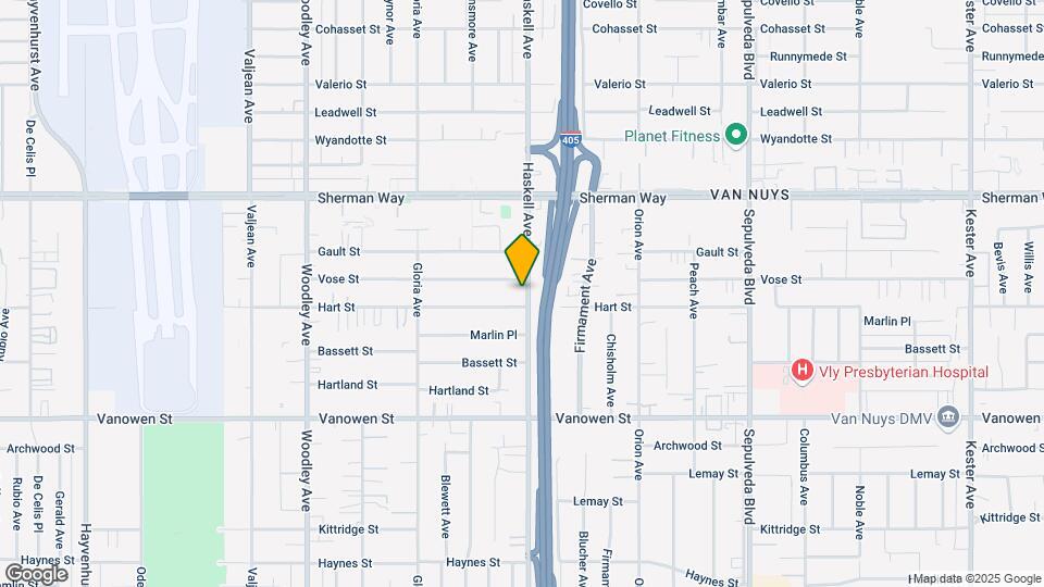 7013 Haskell Ave Map and Location Details