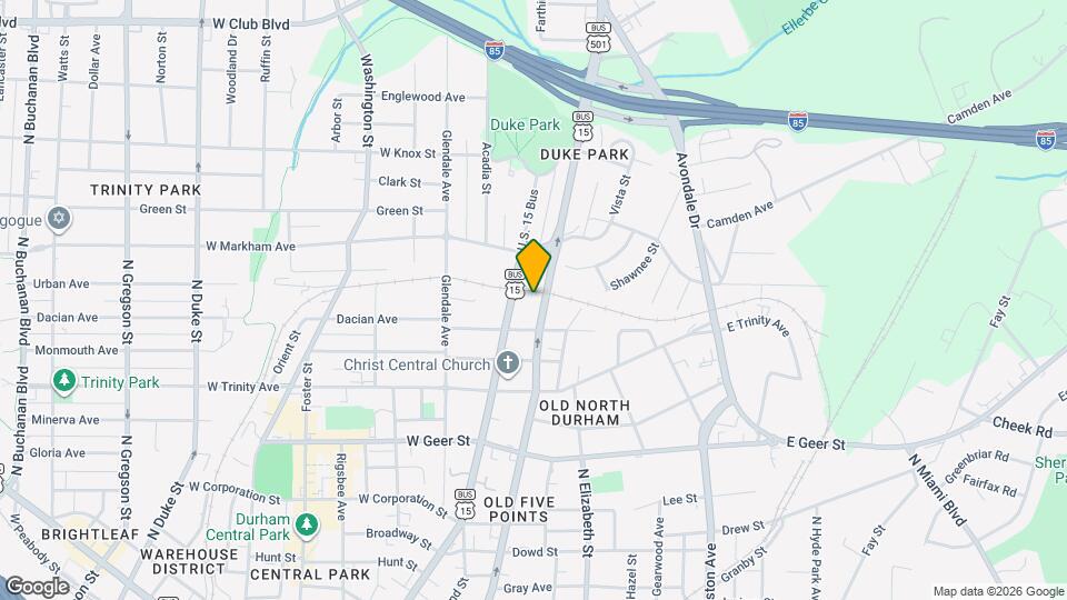 1517 N Roxboro St Map and Location Details