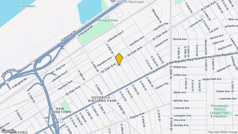 1366 E 45th St Map and Location Details