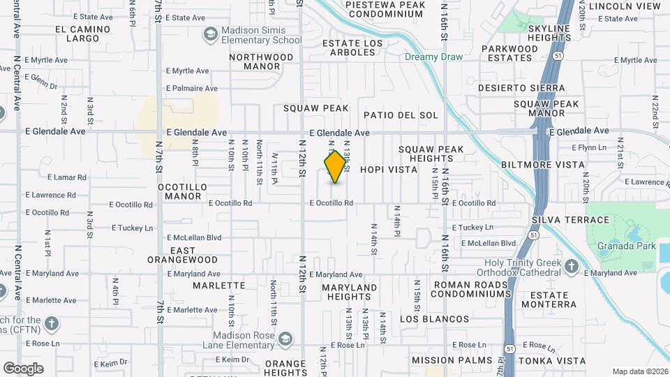 6721 N 12th Wy Map and Location Details