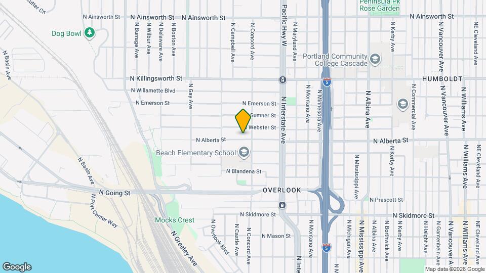 1733 N Alberta St Mapa y Detalles de la Ubicación