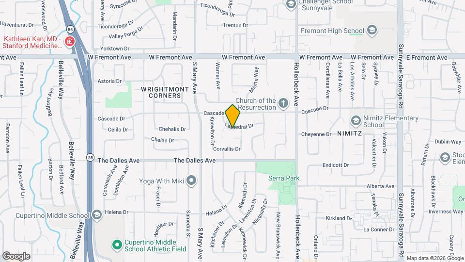 832 Cathedral Dr Map and Location Details