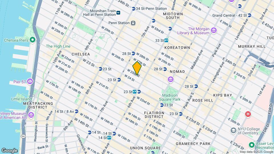 124 W 25th St Map and Location Details