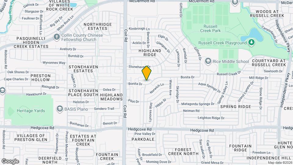 3829 Bonita Dr Map and Location Details