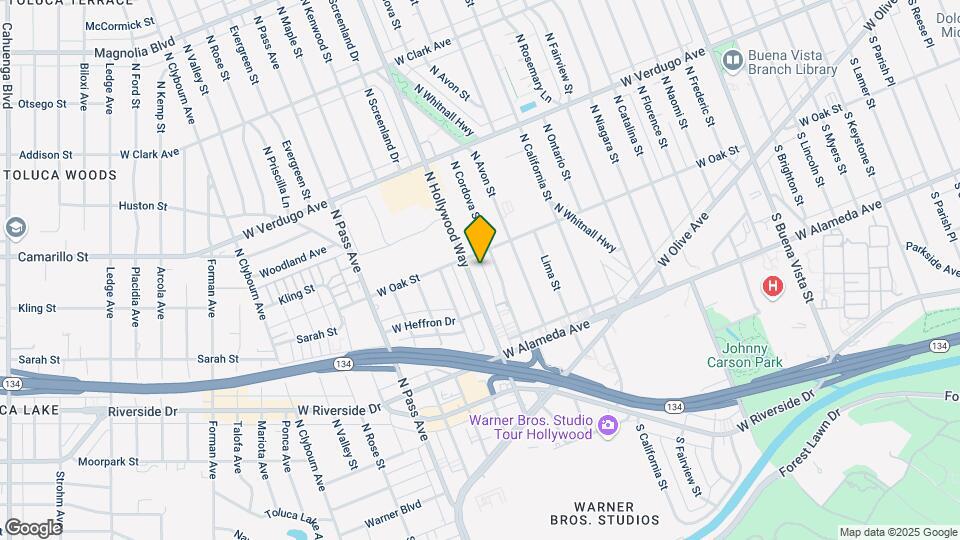 360 Hollywood Way Mapa y Detalles de la Ubicación