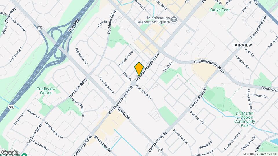 448 Burnhamthorpe Rd W Map and Location Details