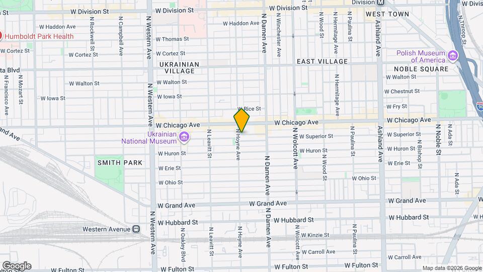 733 N Hoyne Ave, Unit West Map and Location Details