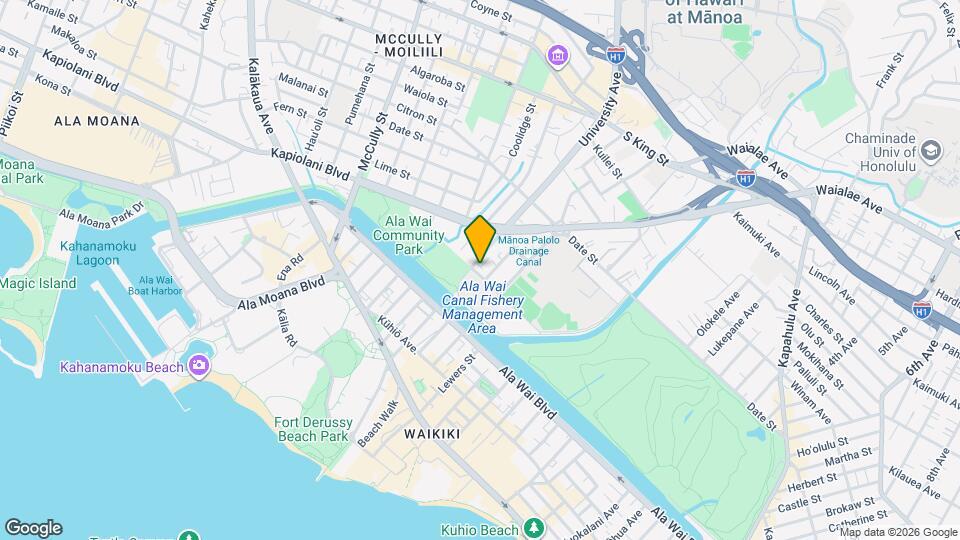 509 University Ave, Unit Ala Wai Cove Mapa y Detalles de la Ubicación