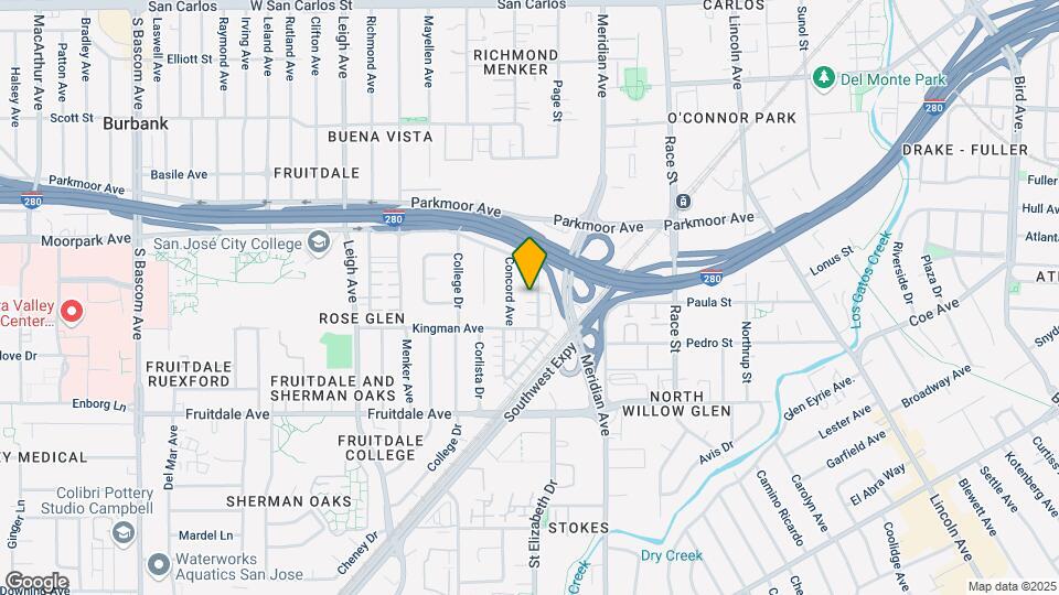 1525 Moorpark Ave Map and Location Details