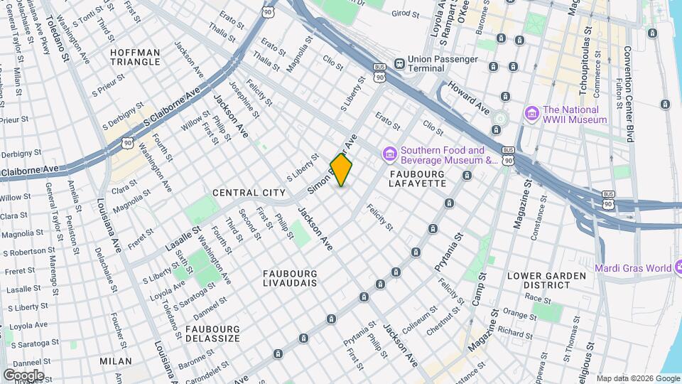 1821 S Rampart St, Unit 1821 Map and Location Details