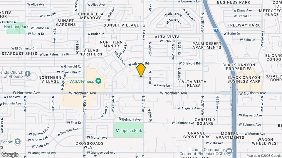 3106 W Manzanita Dr Mapa y Detalles de la Ubicación