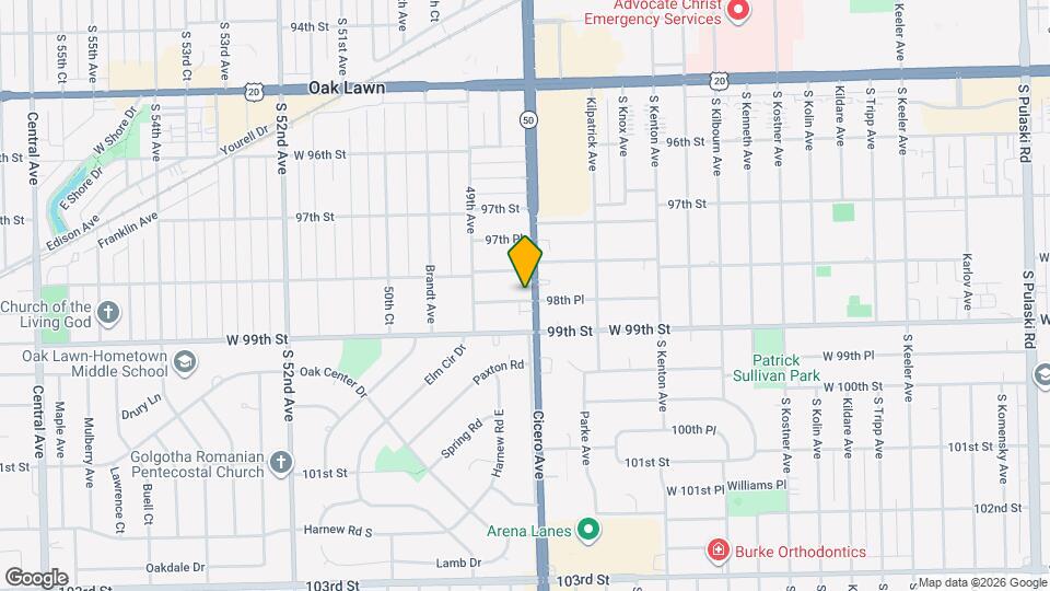 9824 S Cicero Ave Map and Location Details