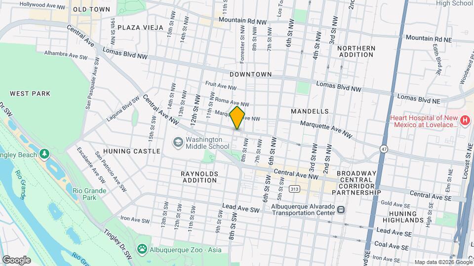 840 Tijeras Ave NW Mapa y Detalles de la Ubicación