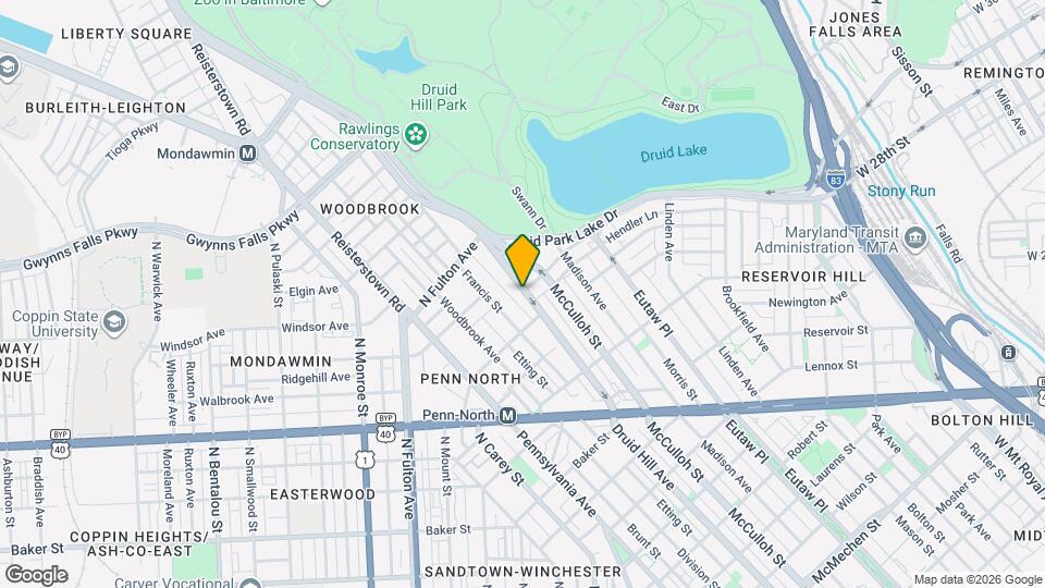 2528 Druid Hill Ave Map and Location Details