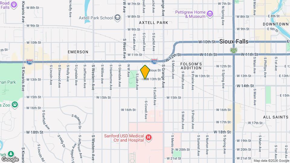 1 Bedroom 1 Bathroom w/ Single Stall Garage in Central Sioux Falls Map and Location Details