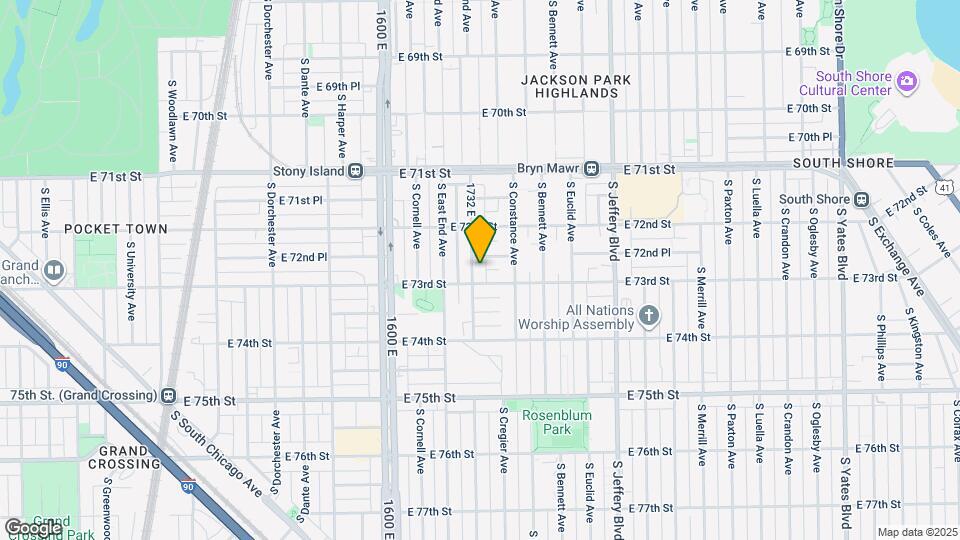 7249 S Ridgeland Ave Map and Location Details