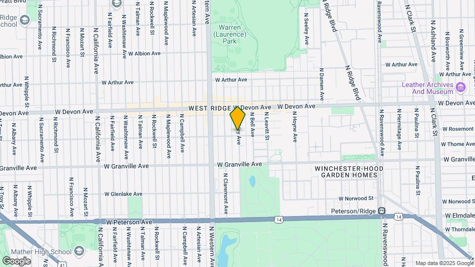 6302 N Oakley Ave Map and Location Details