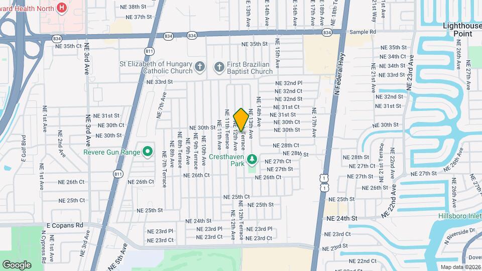2933 NE 12th Terrace Map and Location Details