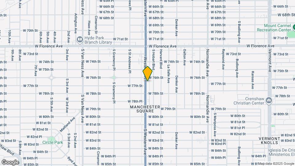 7620 S Western Ave Mapa y Detalles de la Ubicación