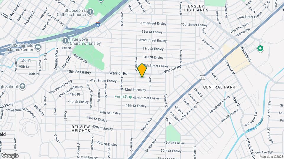 1520 41st Street Ensley Map and Location Details