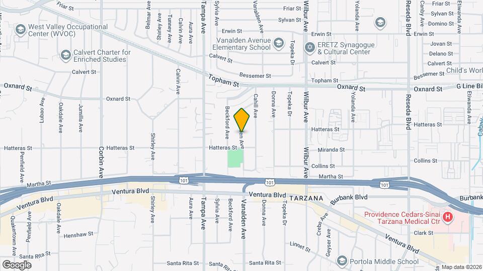 5843 Vanalden Ave Map and Location Details