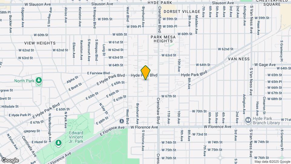 6525 S Victoria Ave Map and Location Details