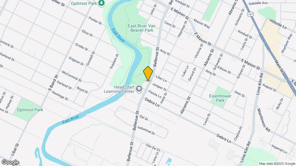 1100 Bellevue St Map and Location Details