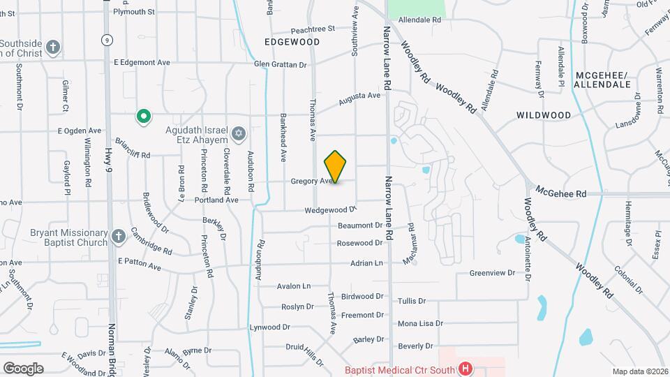 1244 Gregory Ave Map and Location Details