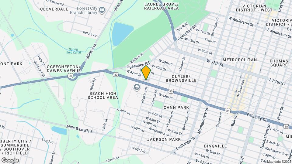 1104 W Victory Dr Map and Location Details